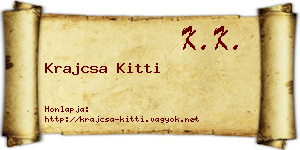 Krajcsa Kitti névjegykártya